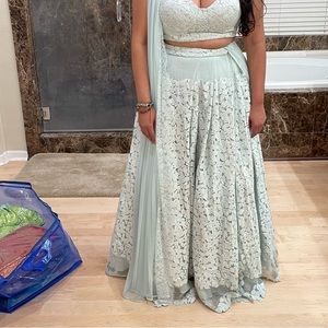 Brand new lace blue lengha